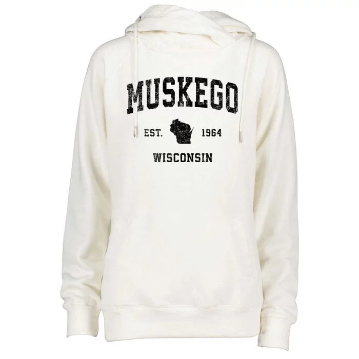 Muskego Wisconsin Wi Vintage Sports Womens Funnel Neck Pullover Hood