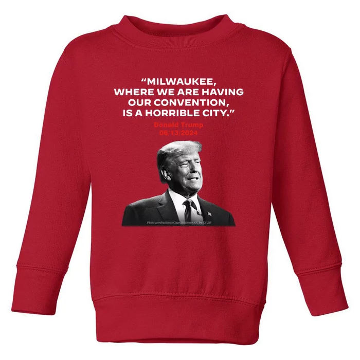 Milwaukee Where We Are Having Our Convention Is A Horrible City Toddler Sweatshirt