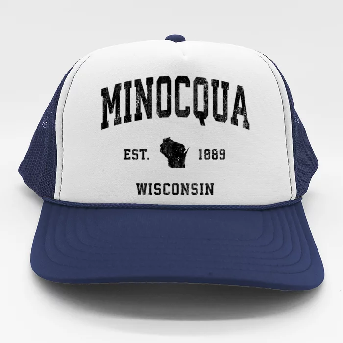 Minocqua Wisconsin Wi Vintage Athletic Trucker Hat