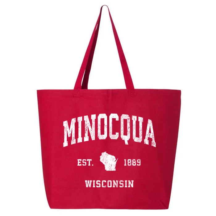 Minocqua Wisconsin Wi Vintage Athletic 25L Jumbo Tote