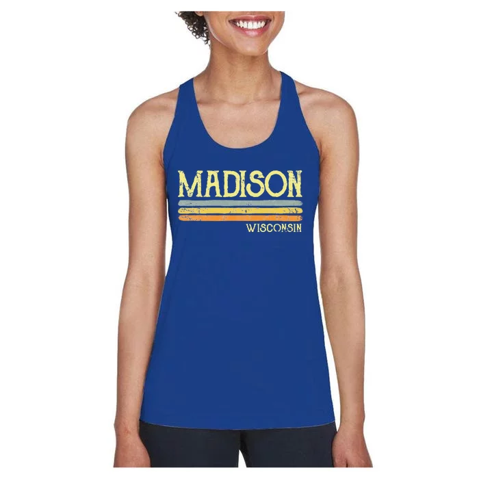 Madison Wisconsin Wi Love Gift Souvenir Women's Racerback Tank