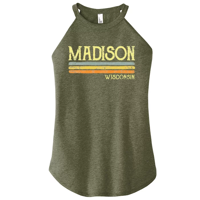 Madison Wisconsin Wi Love Gift Souvenir Women’s Perfect Tri Rocker Tank