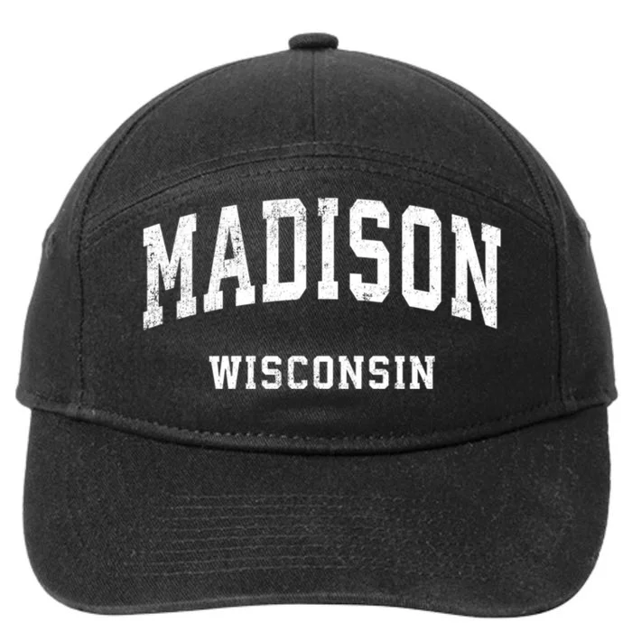 Madison Wisconsin Wi Vintage Athletic Sports 7-Panel Snapback Hat