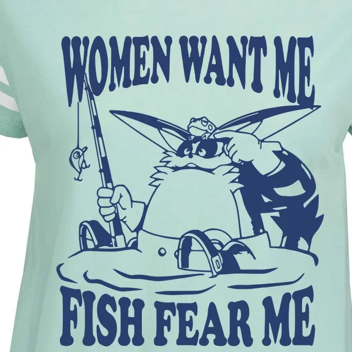 Mamono World Women Want Me Fish Fear Me Enza Ladies Jersey Football T-Shirt