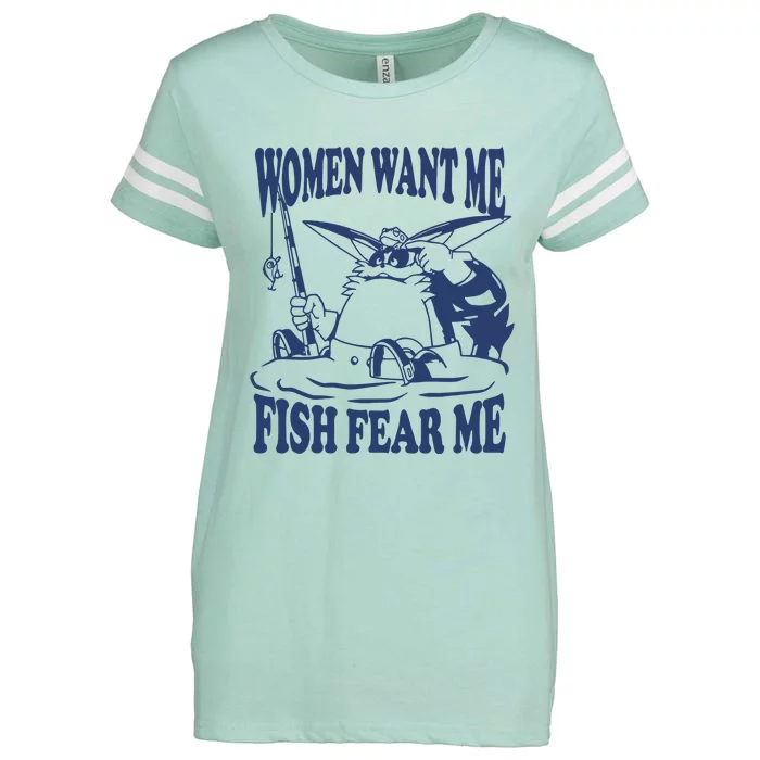 Mamono World Women Want Me Fish Fear Me Enza Ladies Jersey Football T-Shirt