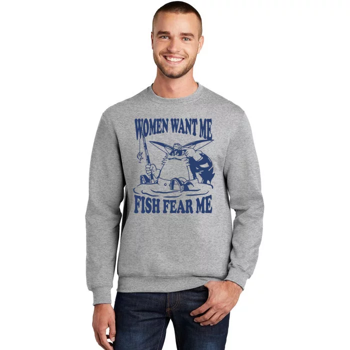 Mamono World Women Want Me Fish Fear Me Tall Sweatshirt