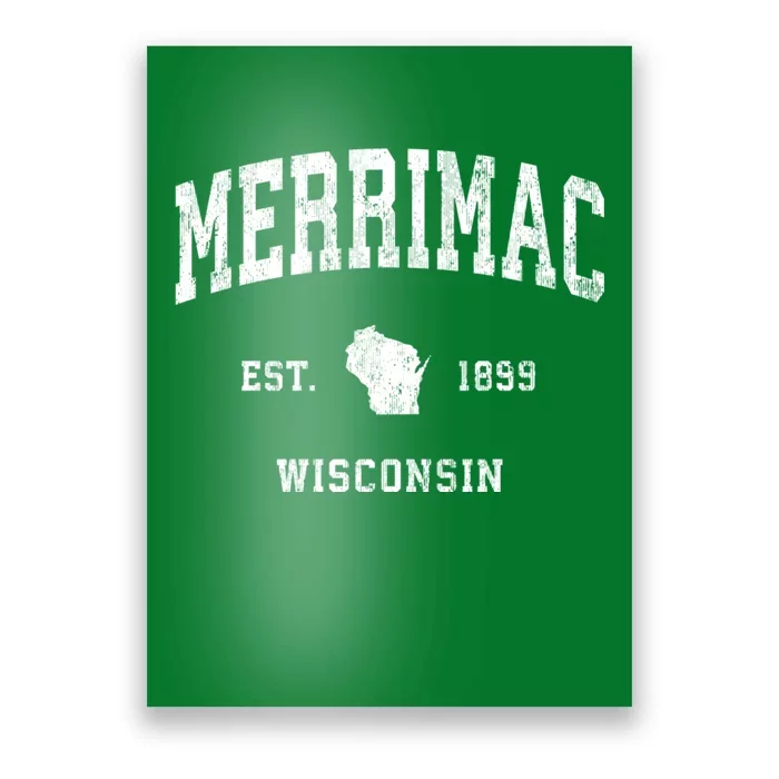 Merrimac Wisconsin Wi Vintage Athletic Sports Poster