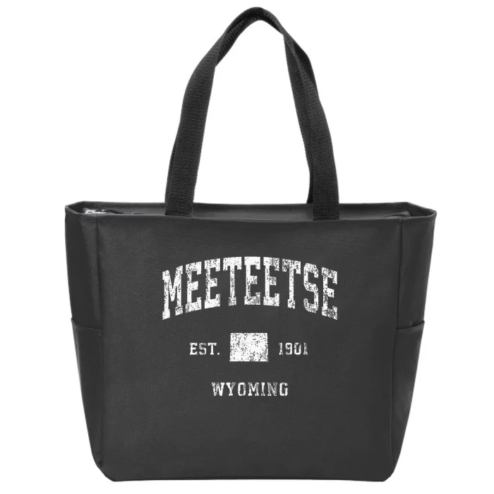 Meeteetse Wyoming Wy Vintage Athletic Sports Design Zip Tote Bag