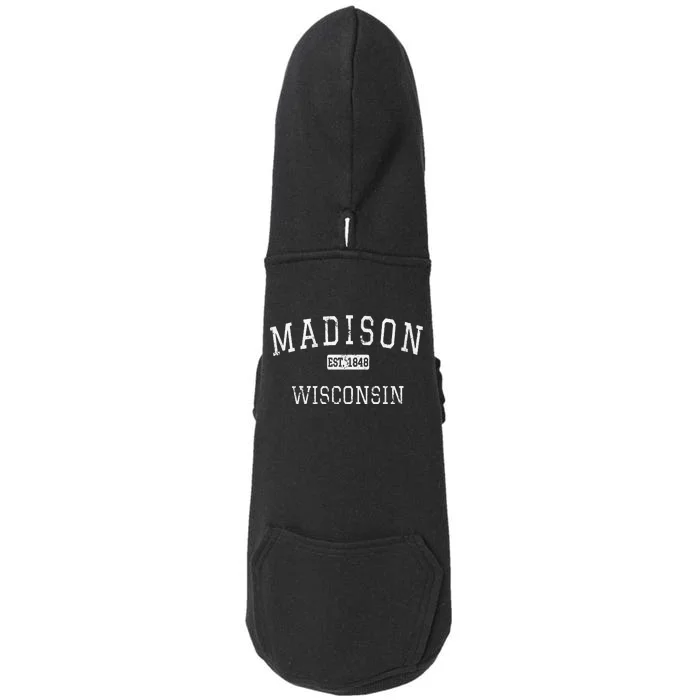 Madison Wisconsin WI Vintage Doggie 3-End Fleece Hoodie