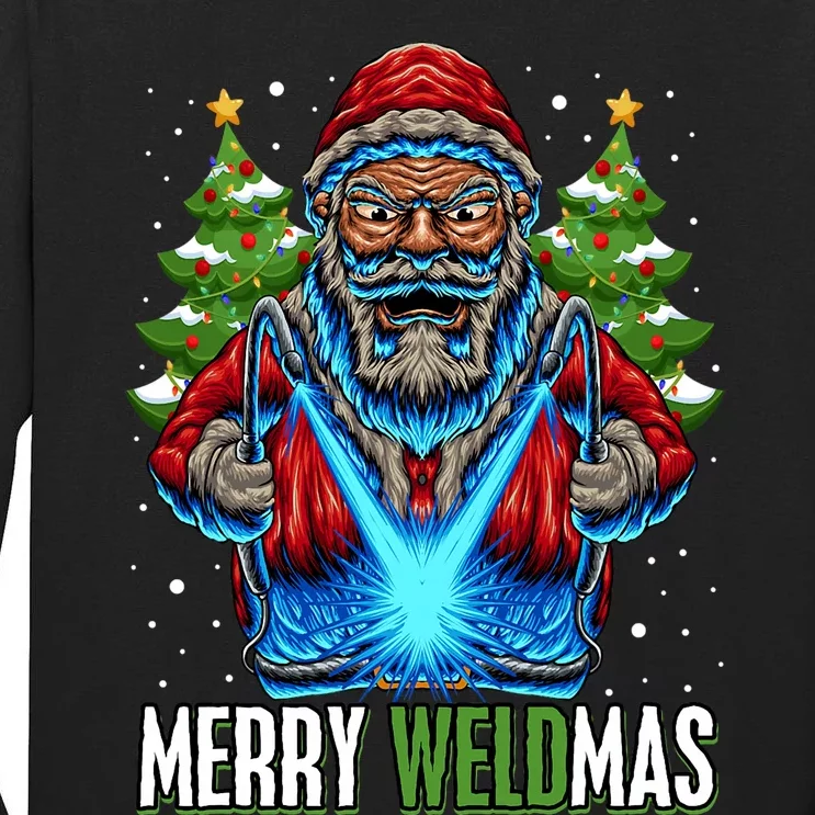 Merry Weldmas Welder Christmas Welding Worker Santa Tall Long Sleeve T-Shirt