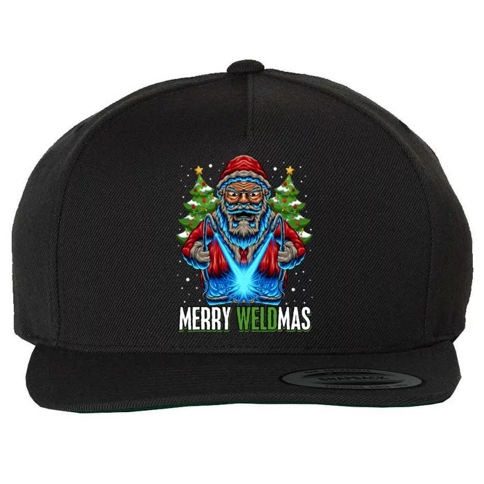 Merry Weldmas Welder Christmas Welding Worker Santa Wool Snapback Cap