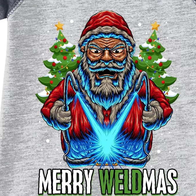 Merry Weldmas Welder Christmas Welding Worker Santa Infant Baby Jersey Bodysuit