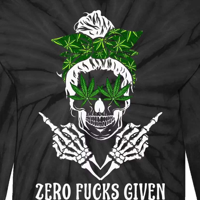 Men Women Weed Skull Cannabis Marijuana 420 THC Weed Lover Tie-Dye Long Sleeve Shirt