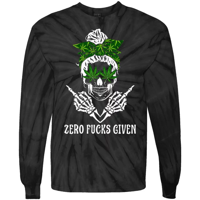 Men Women Weed Skull Cannabis Marijuana 420 THC Weed Lover Tie-Dye Long Sleeve Shirt