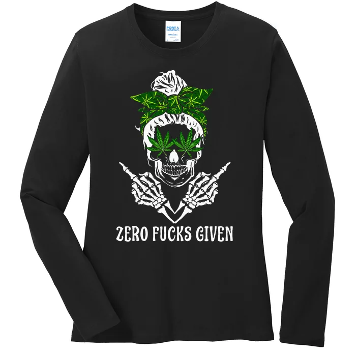 Men Women Weed Skull Cannabis Marijuana 420 THC Weed Lover Ladies Long Sleeve Shirt