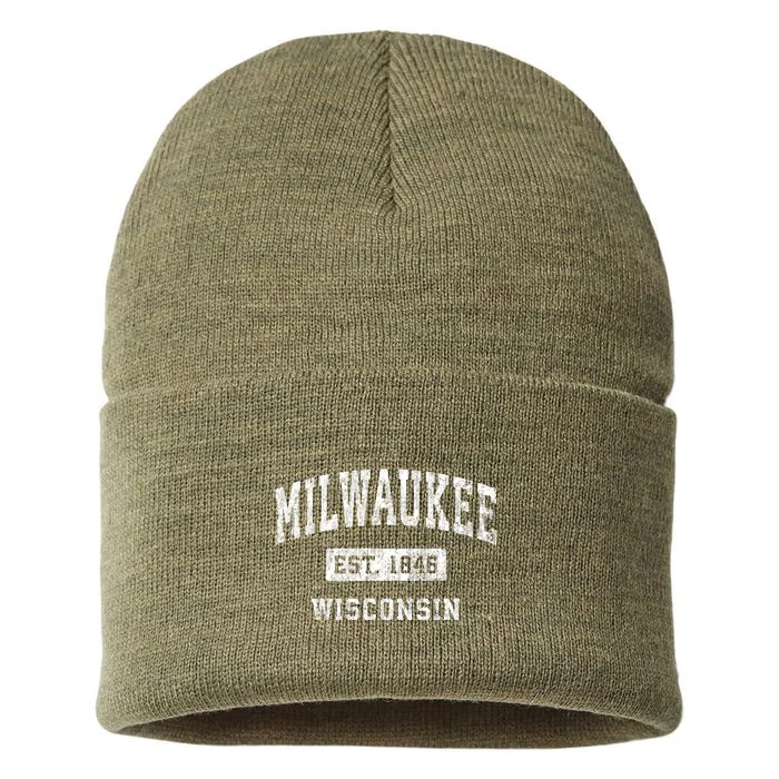 Milwaukee Wisconsin Wi Vintage Established Sports Sustainable Knit Beanie