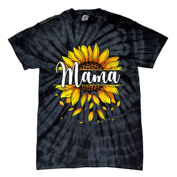 Mama With Yellow Sunflower Floral Graphic Mothers Day Tie-Dye T-Shirt