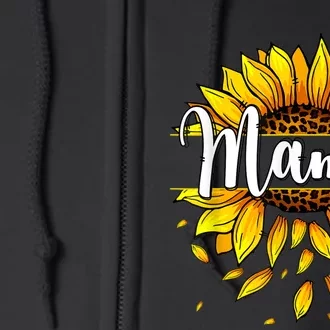 Mama With Yellow Sunflower Floral Graphic Mothers Day Full Zip Hoodie