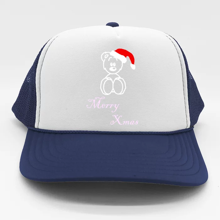 Merry Xmas Bear Meaningful Gift Trucker Hat