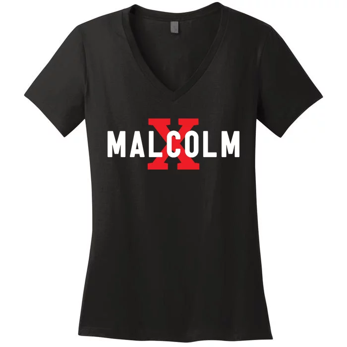 Malcolm X Black History Women's V-Neck T-Shirt