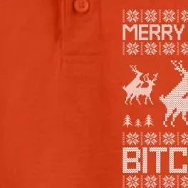 Merry Xmas Bitches Humping Reindeer Ugly Christmas Cool Gift Dry Zone Grid Performance Polo