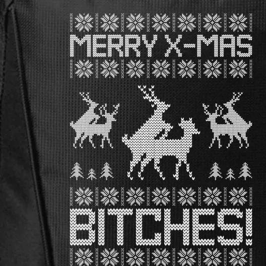 Merry Xmas Bitches Humping Reindeer Ugly Christmas Cool Gift City Backpack