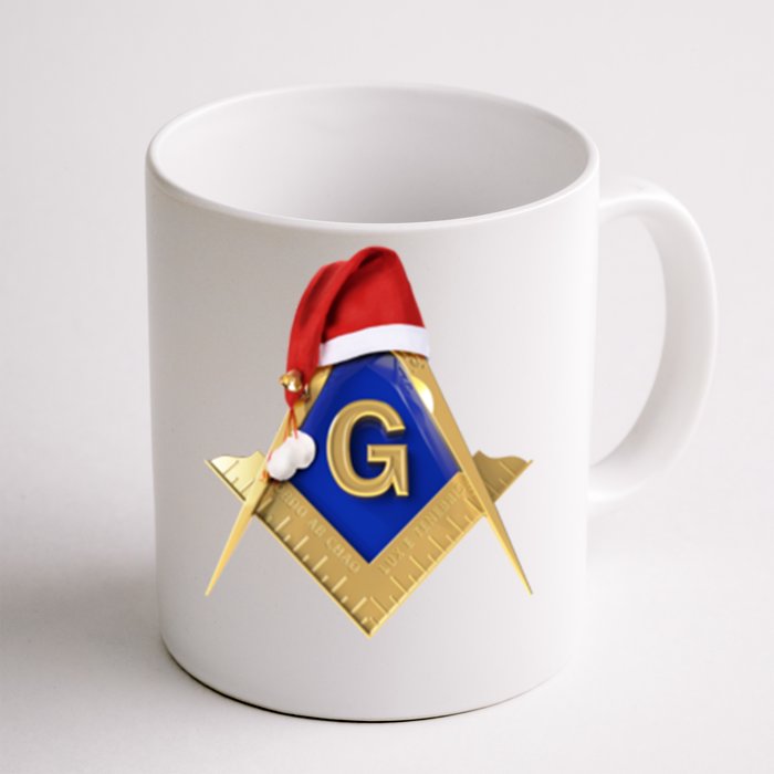 Masonic Xmas Christmas SantaS Hat Freemason Gift Front & Back Coffee Mug