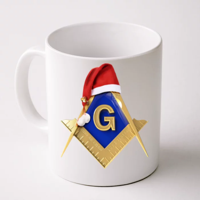 Masonic Xmas Christmas SantaS Hat Freemason Gift Front & Back Coffee Mug