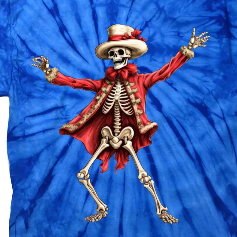 Merry Xmas Christmas Dancing Skeleton Santa Claus Gift Tie-Dye T-Shirt