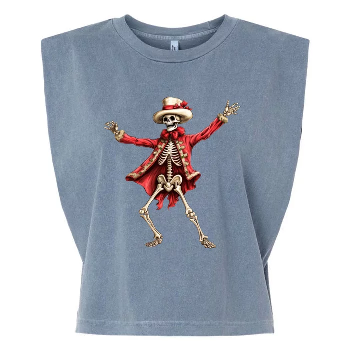 Merry Xmas Christmas Dancing Skeleton Santa Claus Gift Garment-Dyed Women's Muscle Tee