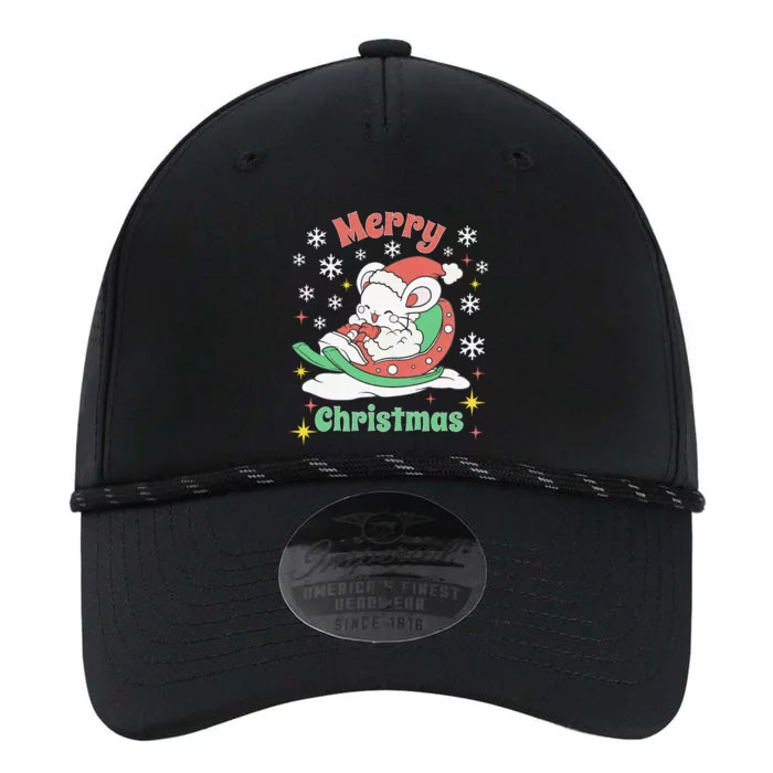 Merry Xmas Cute Mouse Winter Sleigh Performance The Dyno Cap