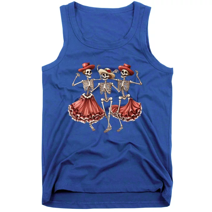 Merry Xmas Christmas Dancing Skeletons Santa Claus Meaningful Gift Tank Top