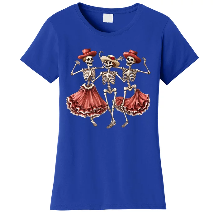 Merry Xmas Christmas Dancing Skeletons Santa Claus Meaningful Gift Women's T-Shirt