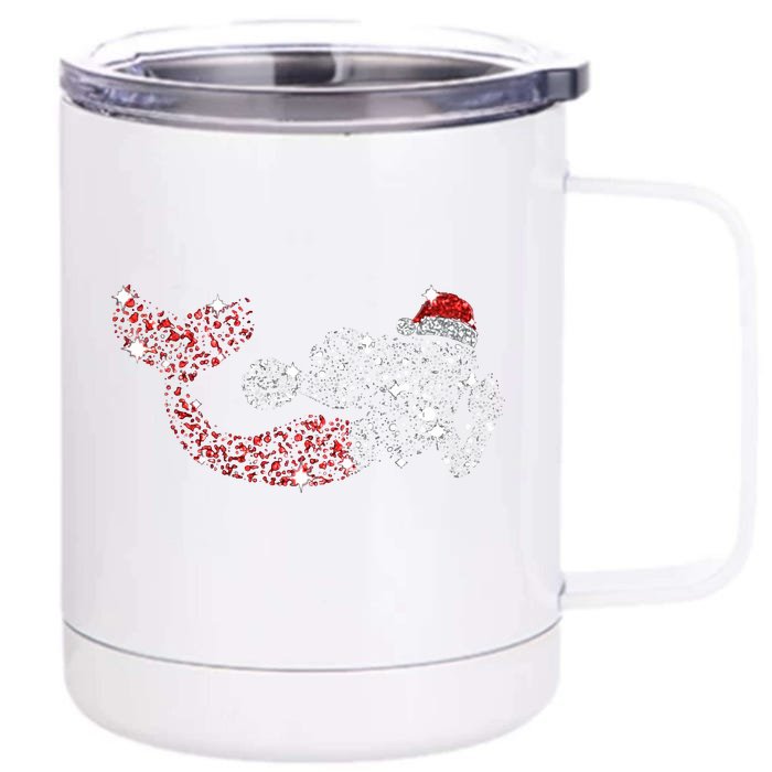 Mermaid Xmas Christmas Fish Front & Back 12oz Stainless Steel Tumbler Cup