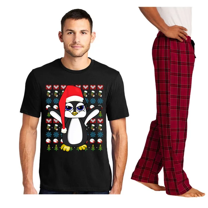 Merry Xmas Cute Zoo Animal Lover Ugly Christmas Penguin Gift Pajama Set