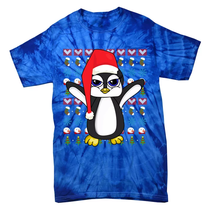 Merry Xmas Cute Zoo Animal Lover Ugly Christmas Penguin Gift Tie-Dye T-Shirt