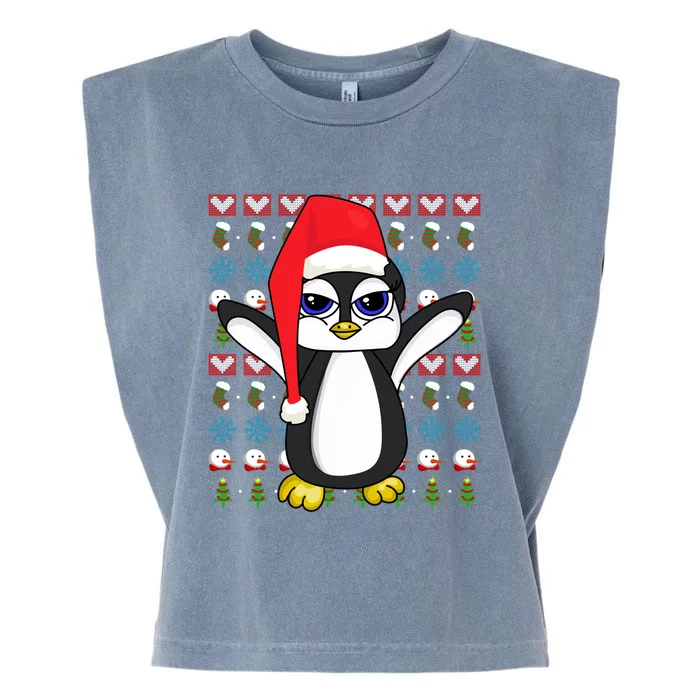 Merry Xmas Cute Zoo Animal Lover Ugly Christmas Penguin Gift Garment-Dyed Women's Muscle Tee