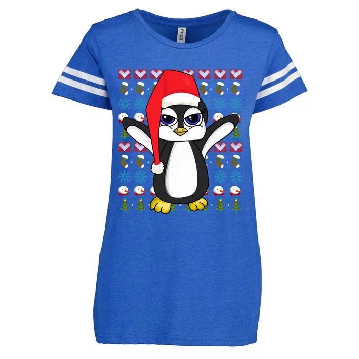 Merry Xmas Cute Zoo Animal Lover Ugly Christmas Penguin Gift Enza Ladies Jersey Football T-Shirt