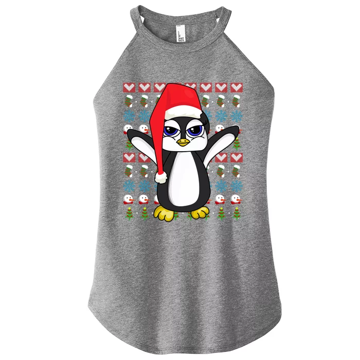 Merry Xmas Cute Zoo Animal Lover Ugly Christmas Penguin Gift Women’s Perfect Tri Rocker Tank