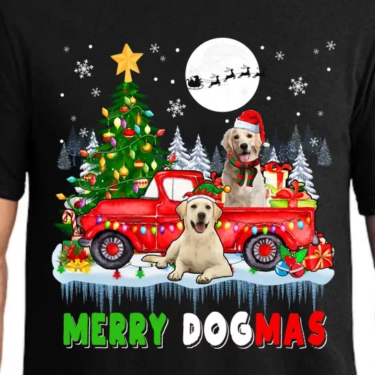 Merry Xmas Dog Santa Elf Labrador Retrievers On Pickup Truck Gift Pajama Set