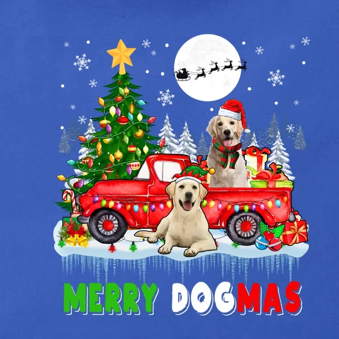 Merry Xmas Dog Santa Elf Labrador Retrievers On Pickup Truck Gift Zip Tote Bag