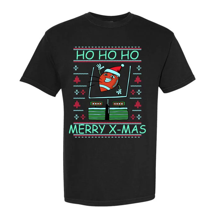 Merry XMas Football Ugly Christmas Sweater Garment-Dyed Heavyweight T-Shirt