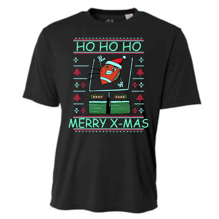 Merry XMas Football Ugly Christmas Sweater Cooling Performance Crew T-Shirt