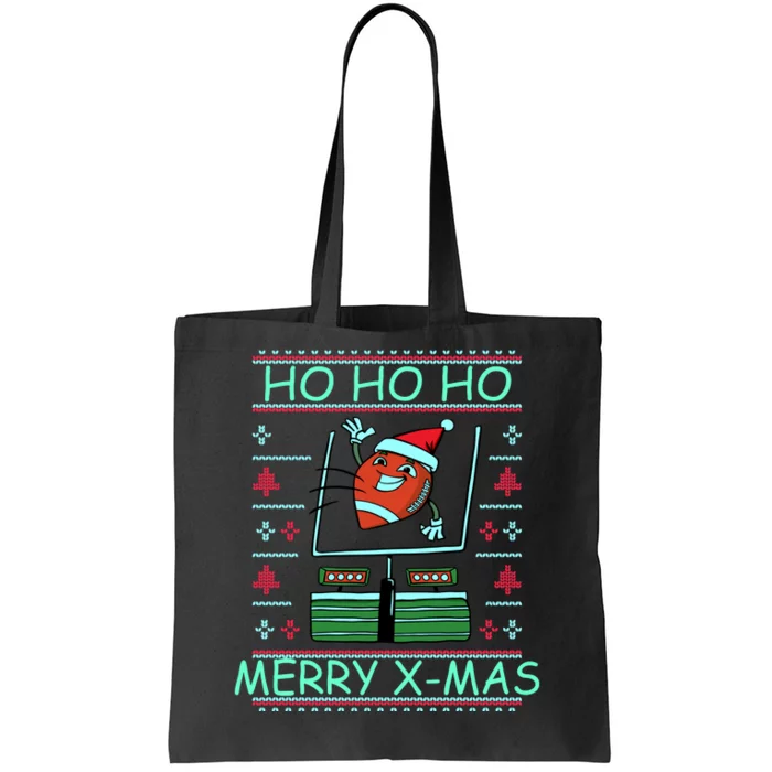 Merry XMas Football Ugly Christmas Sweater Tote Bag