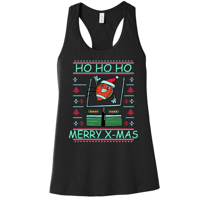 Merry XMas Football Ugly Christmas Sweater Women's Racerback Tank