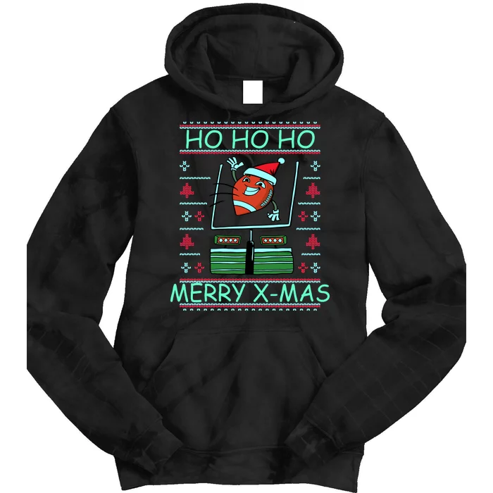 Merry XMas Football Ugly Christmas Sweater Tie Dye Hoodie