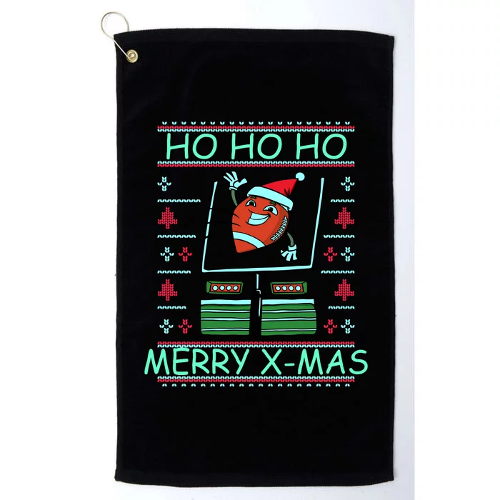 Merry XMas Football Ugly Christmas Sweater Platinum Collection Golf Towel