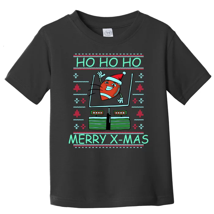 Merry XMas Football Ugly Christmas Sweater Toddler T-Shirt