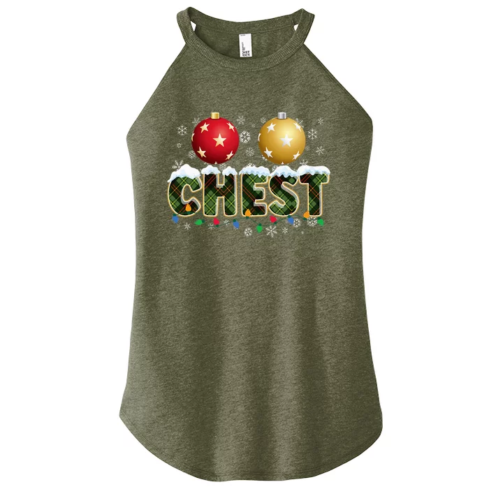 Matching Xmas Funny Couples Chestnuts Festive Holiday Gift Women’s Perfect Tri Rocker Tank