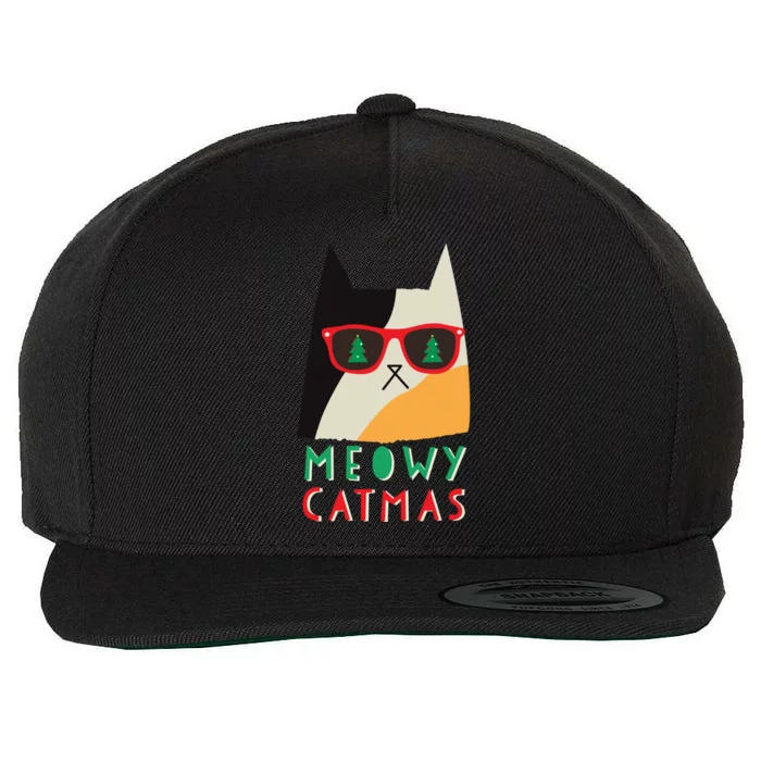 Meowy Xmas Great Gift Wool Snapback Cap